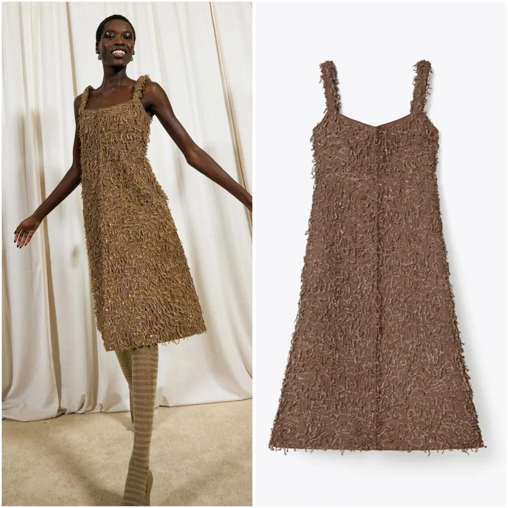 New Tory Burch SEQUINED FRINGE TANK DRESS $2,298